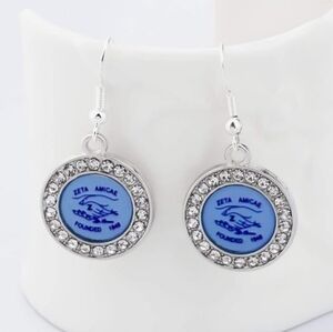 Greek Sorority Earrings - Zeta Amicae - Sorority Sisters - Dangle Earrings - New